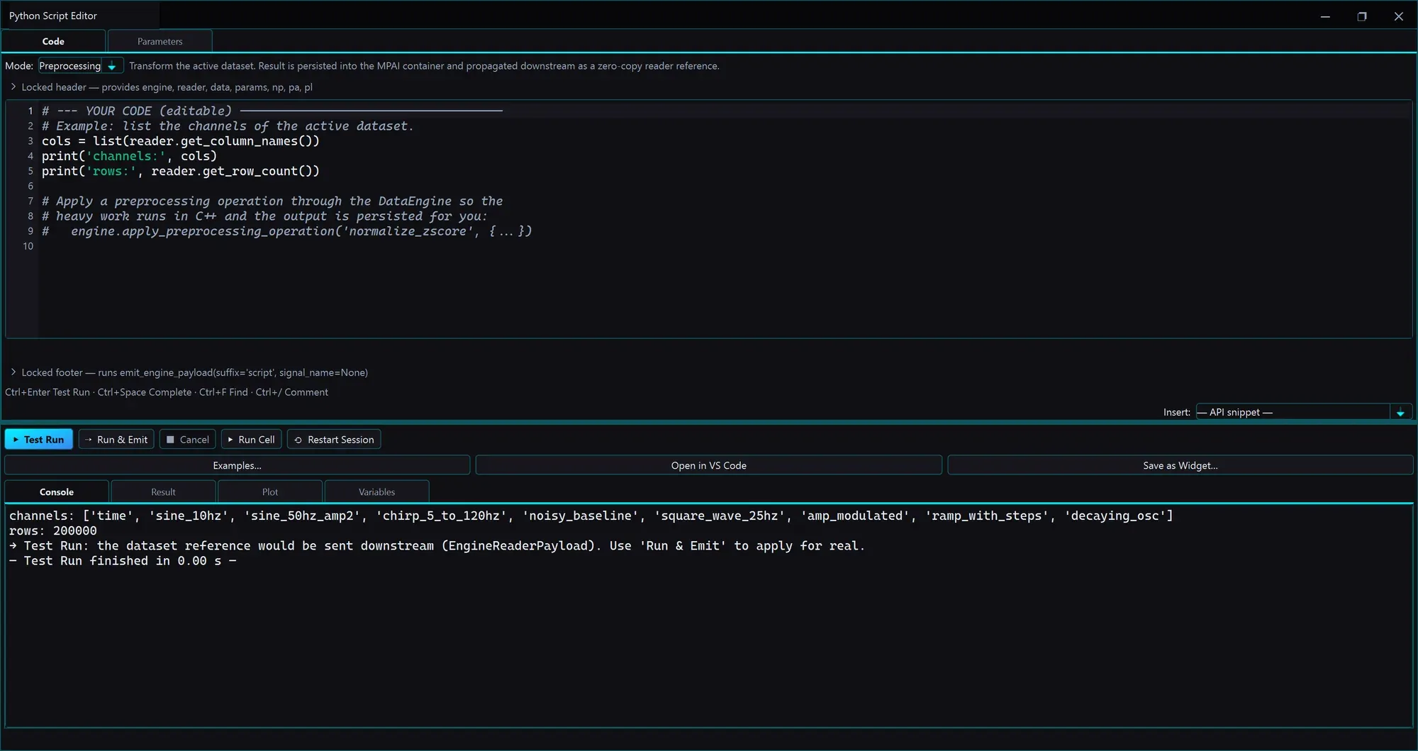 MachinePulseAI masaüstü uygulamasında Python Script penceresi